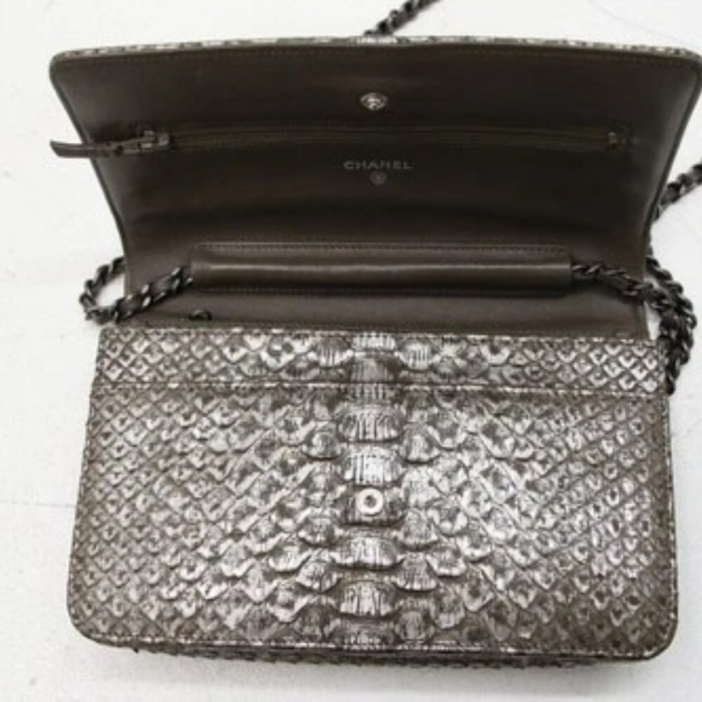 Chanel Python Classic Wallet On Chain - image 12